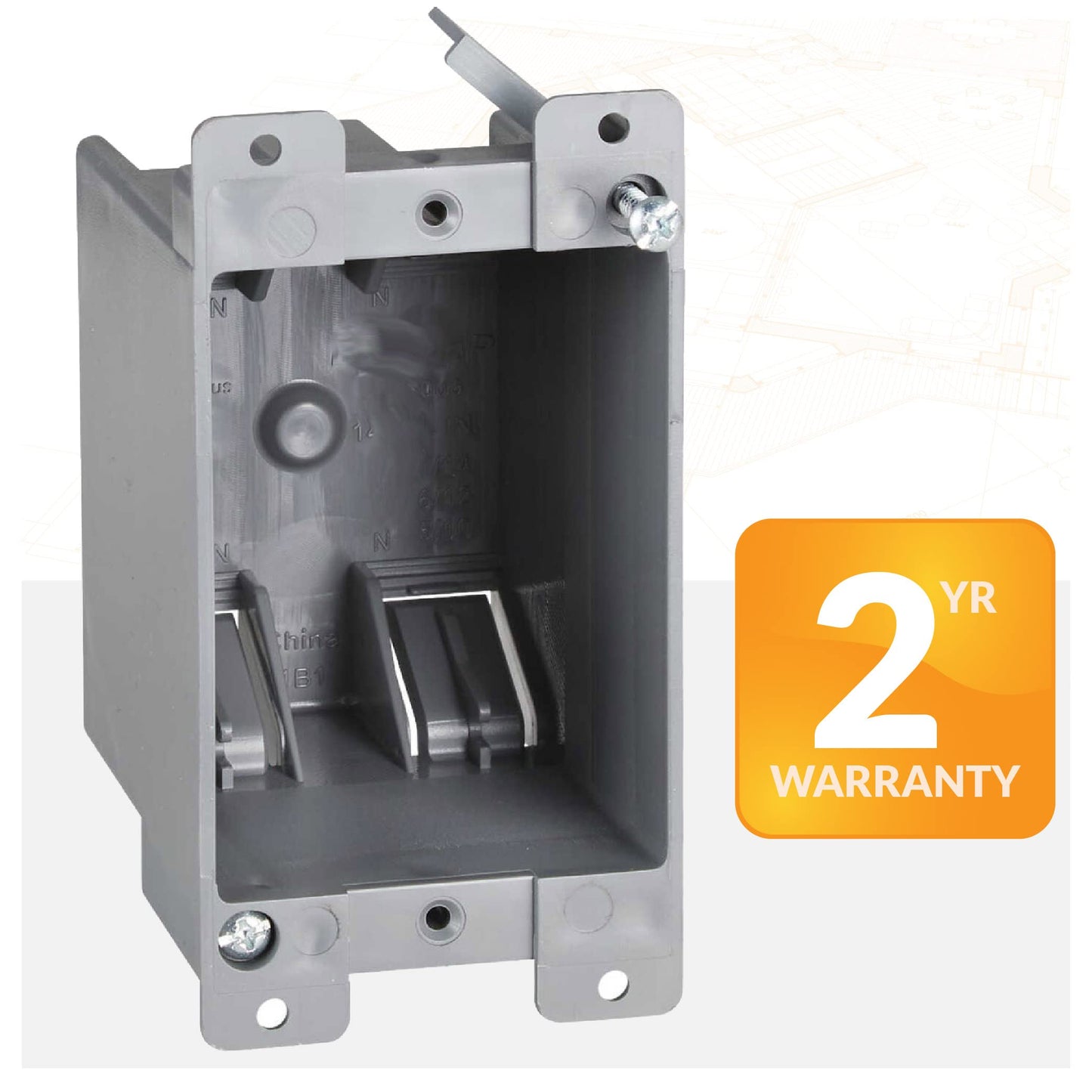 Newhouse Hardware 1-Gang PVC Old Work Electrical Outlet Box (48-Pack) | 14 cu. in. Plastic Junction Box for Switches, GFCI, or Duplex Receptacle Outlet | Old Work Electrical Box for Home Improvement