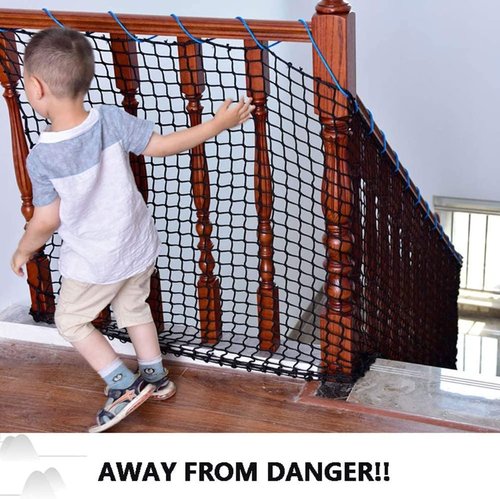 KACQIHTU Safety Net - Knotless Polyester Protection Net for Kids & Pets | Black Baseball Softball Backstop