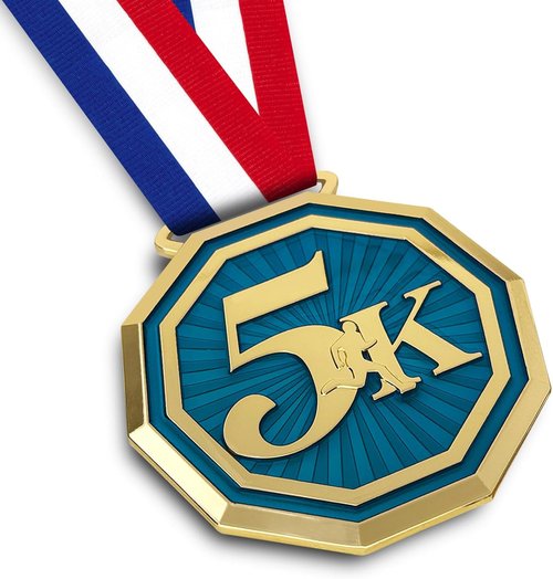 5K Running Medals - Heavy Duty 3'' Double-Sided 3D Engraved Trophy for Adult Sports Competitions
