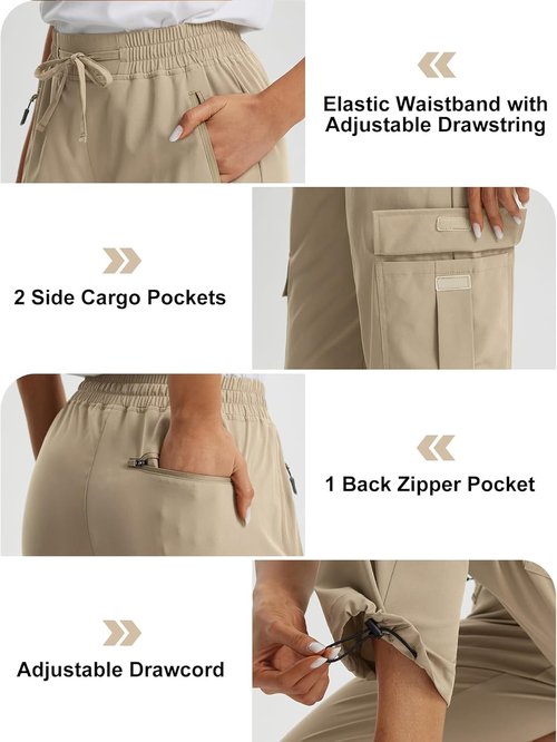 Libin Women's Hiking Pants - Lightweight Quick-Dry Cargo for Casual Work & Travel | Petite/Regular/Tall Sizes