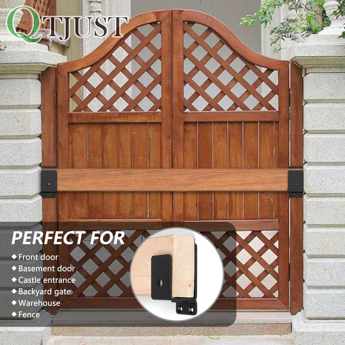 2Pcs 2x4 Door Barricade Brackets ,Heavy Duty Door Security Bar ,Drop Open Bar Holder Steel U Bracket, Bracket for Home Security,Door Brace, Home, Garage, Barn, Shed