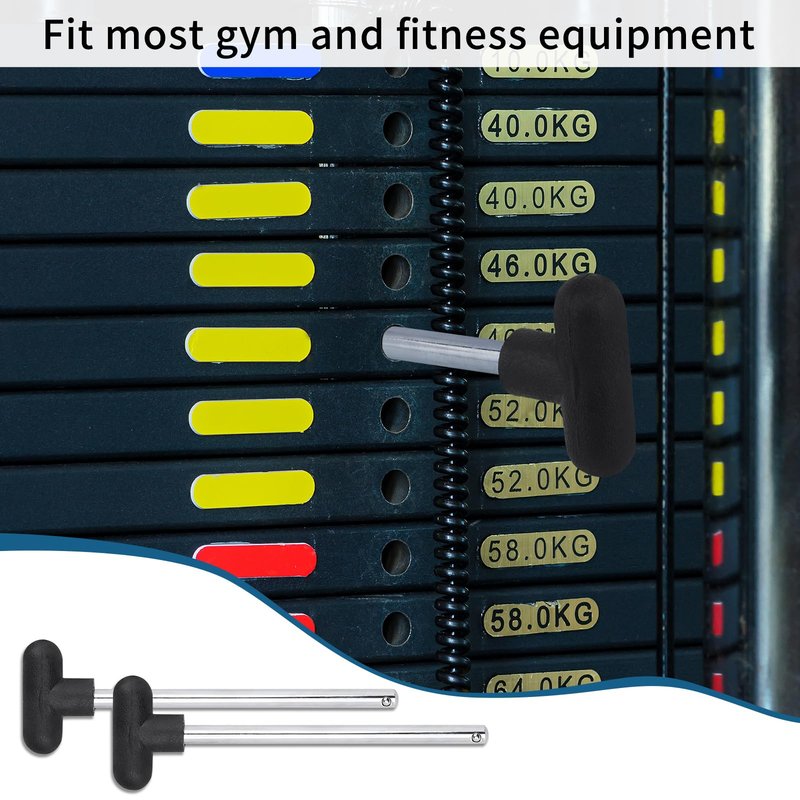 Motroce 8Pcs Weight Stack Pin, Gym Pin Heavy Duty Weight Machine Pin Tensile 3/8 Inch Diameter 6 Inch Locking Space Universal Weight Selector Pin for Home Gym Exercise Machine Accessories