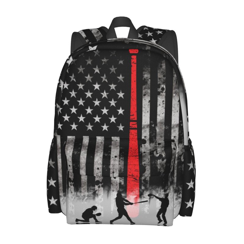 Baseball Backpack American FlagLaptop Backpacks Multipurpose Daypack For Men Women Travel Hiking