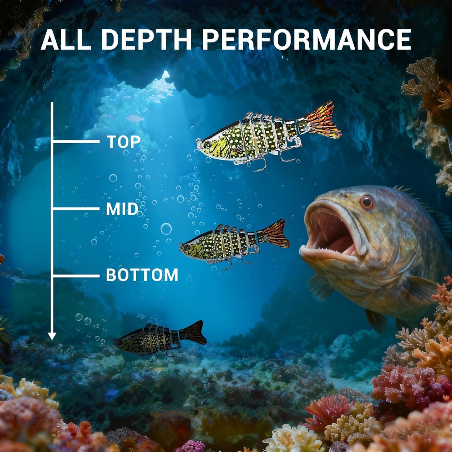 Skiennix Multi Jointed Fishing Lures - Lifelike Swimbait for Bass & Trout | Freshwater & Saltwater