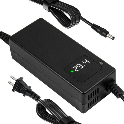 YZPOWER 29.4V 2A Lithium Battery Charger DC 1 Prong 5.52.1mm Connector for 7s 24v Li-ion Batteries Pack,24 Volt Power Supply Adapter with Built-in Fan