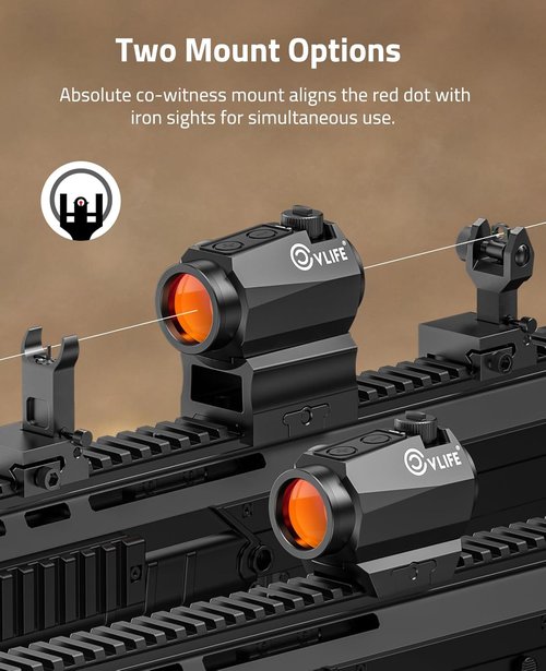 CVLIFE Red Dot Sight - 2 MOA Motion Awake Optics | IPX7 Waterproof, 50,000H Battery Life, 1x20mm