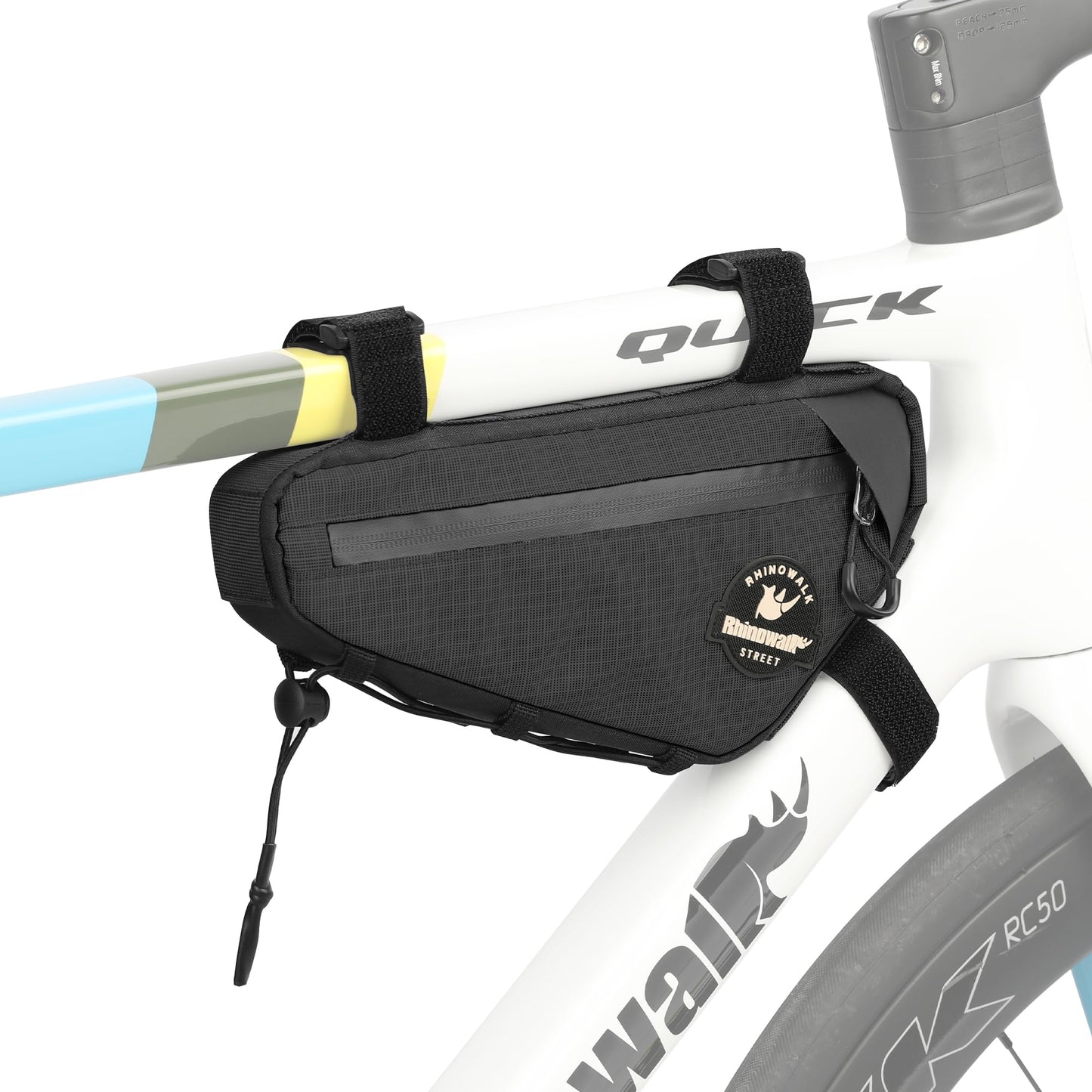 Kinpit Bike Frame Bag Cycling Triangle Bike Bag Water Resistant Bicycle Frame Bag Under Top Tube Bag Pouch for Mountain Gravel MTB Road Bike Accessories, Black