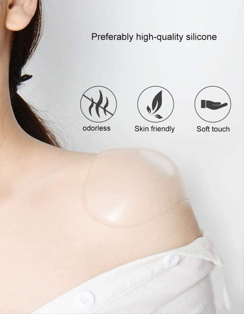 Deelessgz 3 Pairs Anti Slip Large Shoulder Pads for Womens Clothing, Reusable Soft Silicone Shoulder Pads (3 Pairs Transparent)