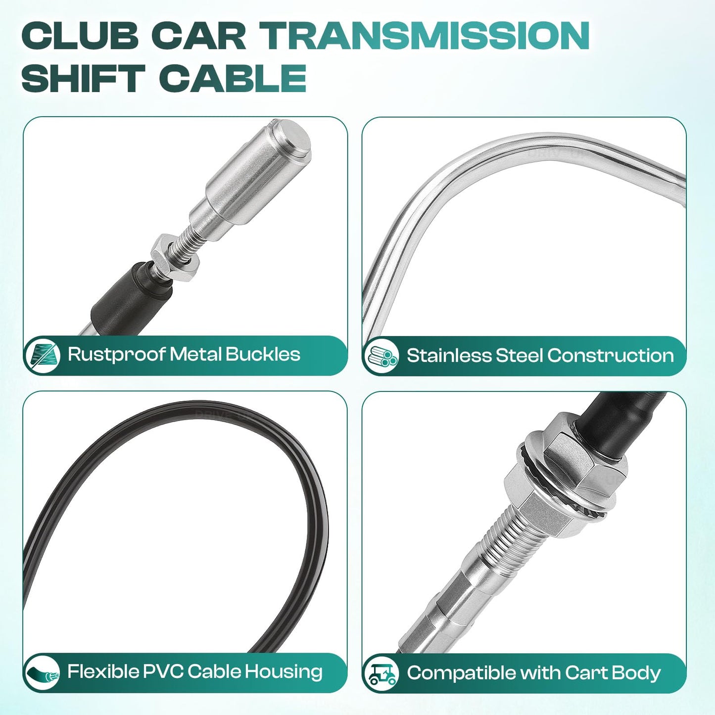 DRIVE UP Golf Cart Transmission Shift Forward Reverse Cable for 1994-1997 Club Car DS Models, OEM 1012326 1013085 1018510-02