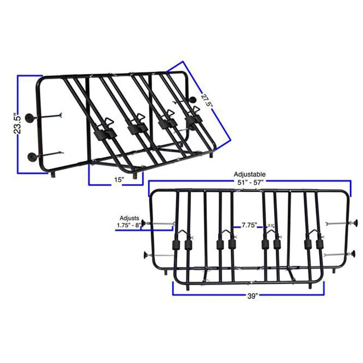 Titan Ramps Truck Bed Adjustable Steel Bike Rack for Up to 4 Bikes - Fits Most Makes/Models