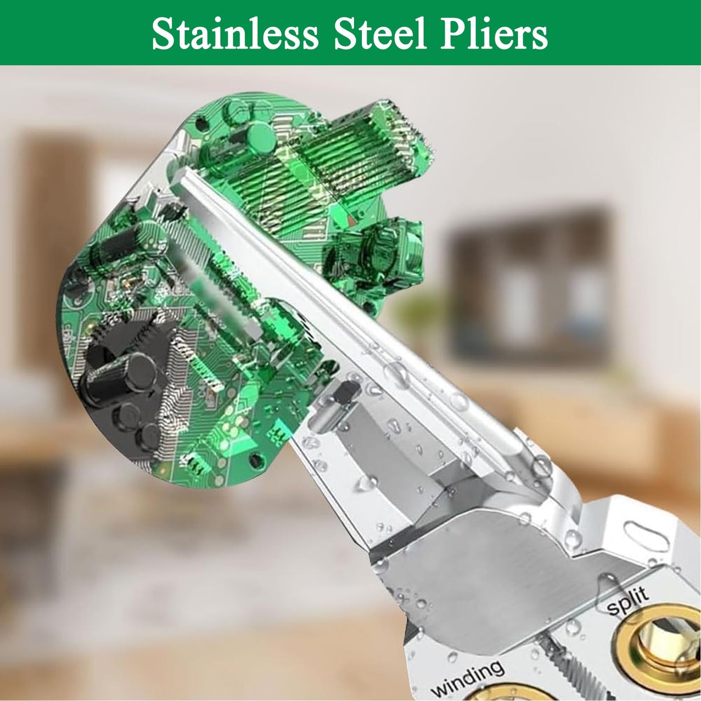 8-in-1 Wire Stripper & Voltage Tester - Cutting & Pulling Pliers for Electricians - Essential Repair Tool (1PC)