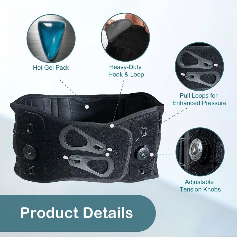 Femovaz® Dual-Adjust SI Joint Belt for Women and Men | SI Belt with Heatable Gel Pack | Relief for Lower Back, Pelvic & SI Joint Pain,L/XL