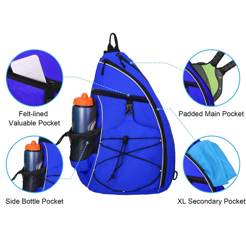 WOLT Pickleball Bag,Crossbody Sling Bags for Women Men,Pickleball Backpack with Fence Hook for Tennis, Racketball