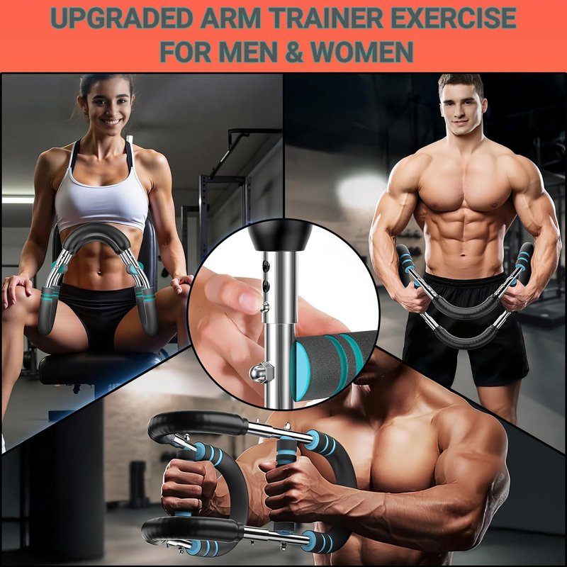 Twister Arm Trainer, Upgraded Adjustable Chest Workout Equipment, Forearm Triceps Chest Enhanced Exercise Strengthener, Chest Clip Muscle, Portable Home Fitness Equipment for Men & Women (Black-Blue)