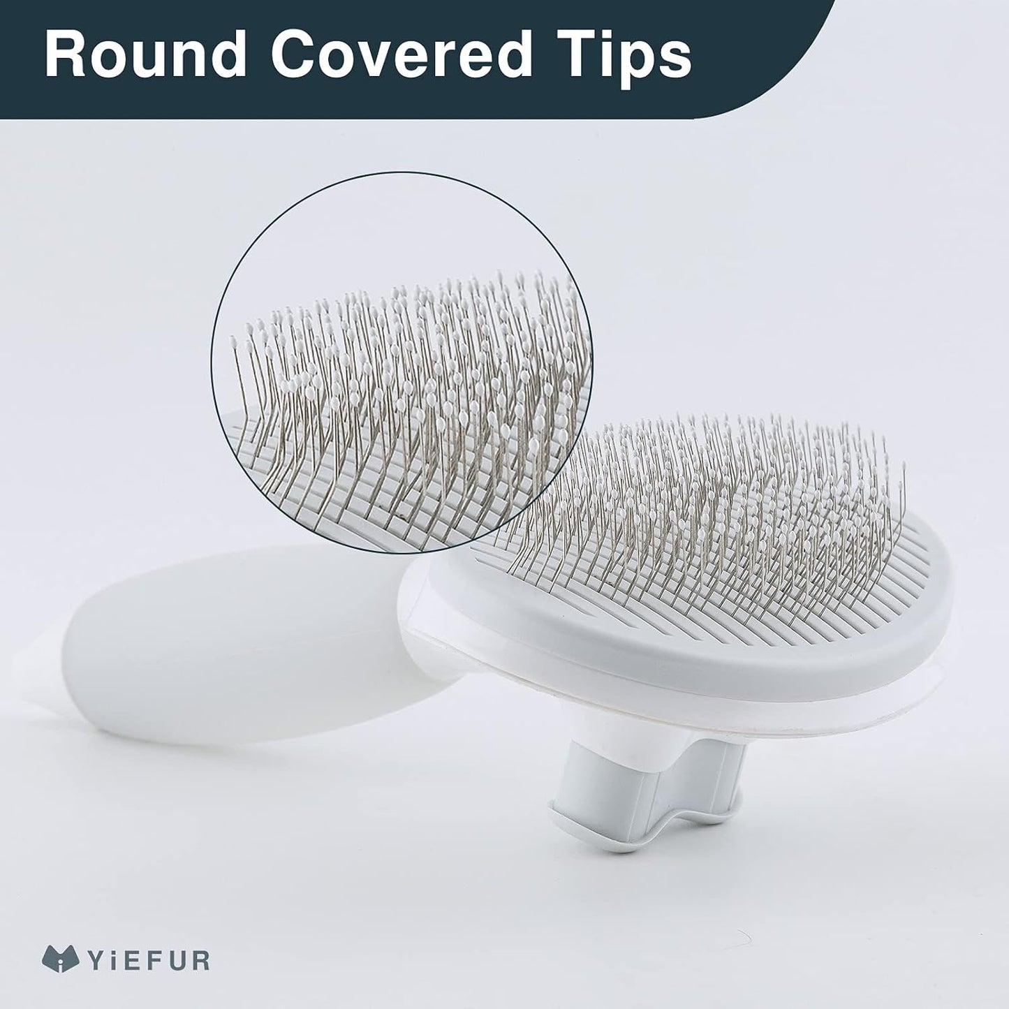 Skiennix Cat Hair Brush - Soft Silicone Self-Cleaning Grooming Tool for Short & Long Haired Cats
