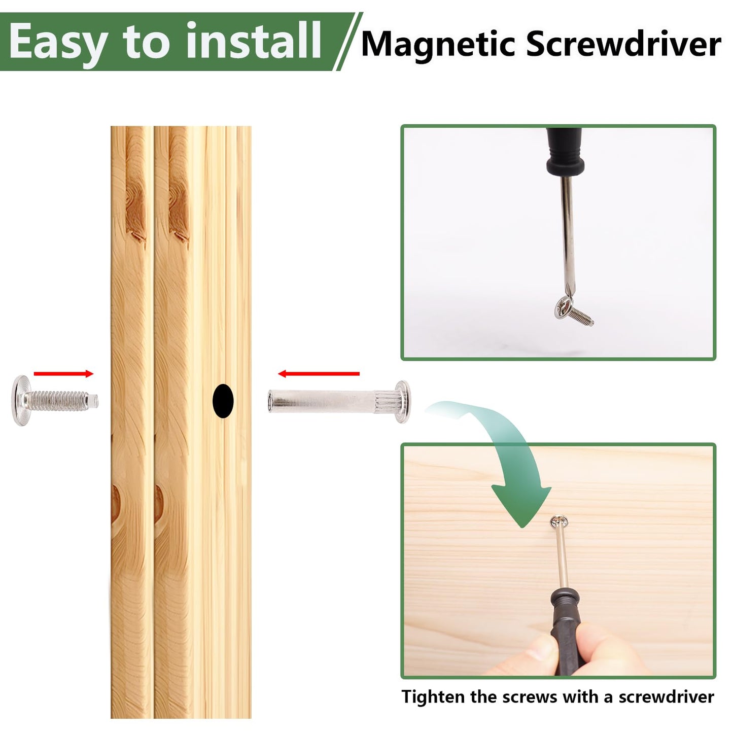 Bemaka 130PCS M4 Furniture Joint Connector Bolt & Cap Nut Kit, Furniture Screw Bolts Cabinet Panel Connector Binding Screws for Wood Door Cabinet Bookshelf Crib (65Set)