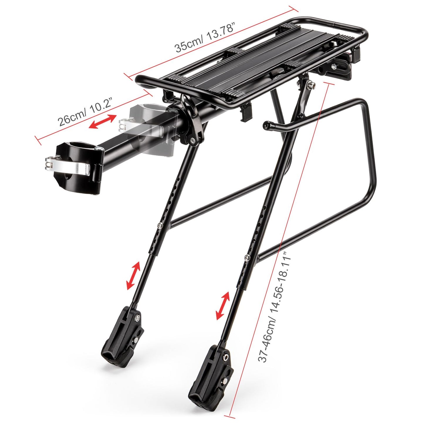 Rear Bike Rack - Bike Cargo Rack Quick Release Mount - Large Capacity Bicycle Pannier Rack 60lbs, Touring Carrier Rack fit 24”-29” and 700c