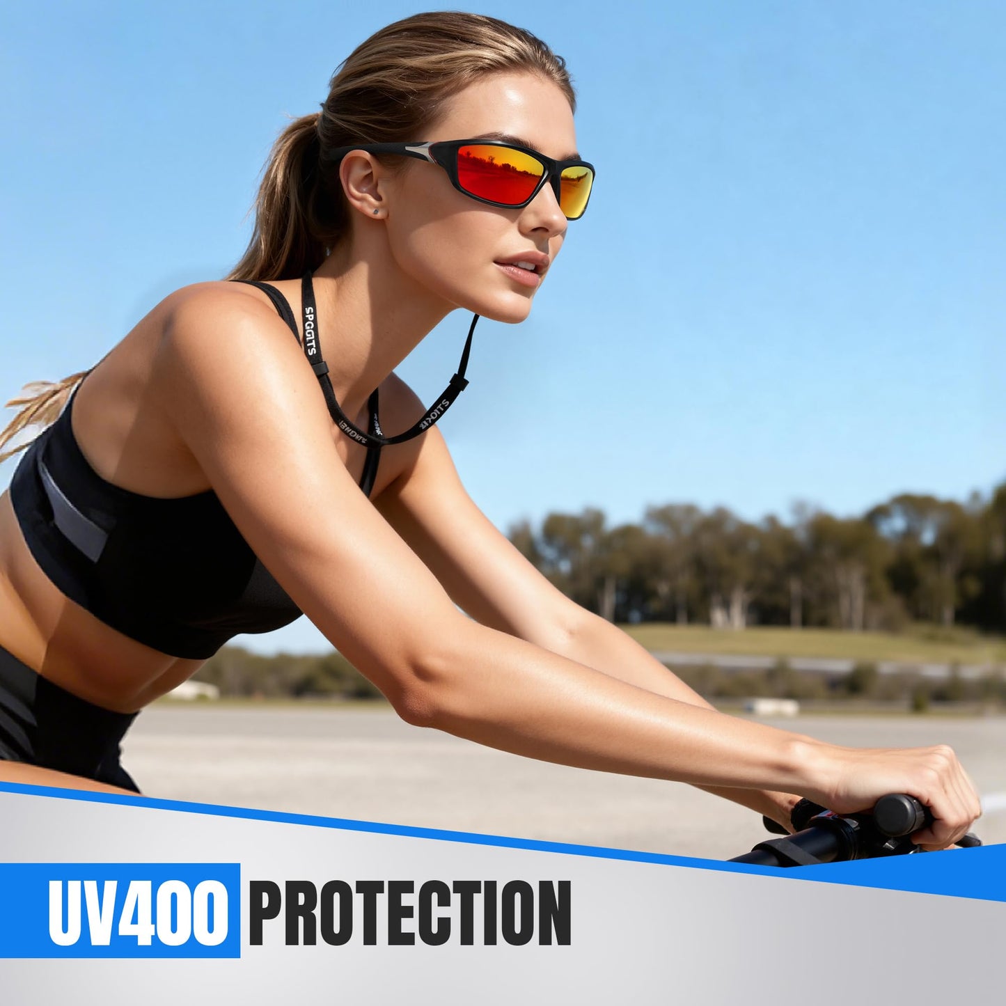 kunqun Polarized Sports Sunglasses for Men - Wrap Around Mens Sunglasses UV Protection for Fishing Cycling Driving