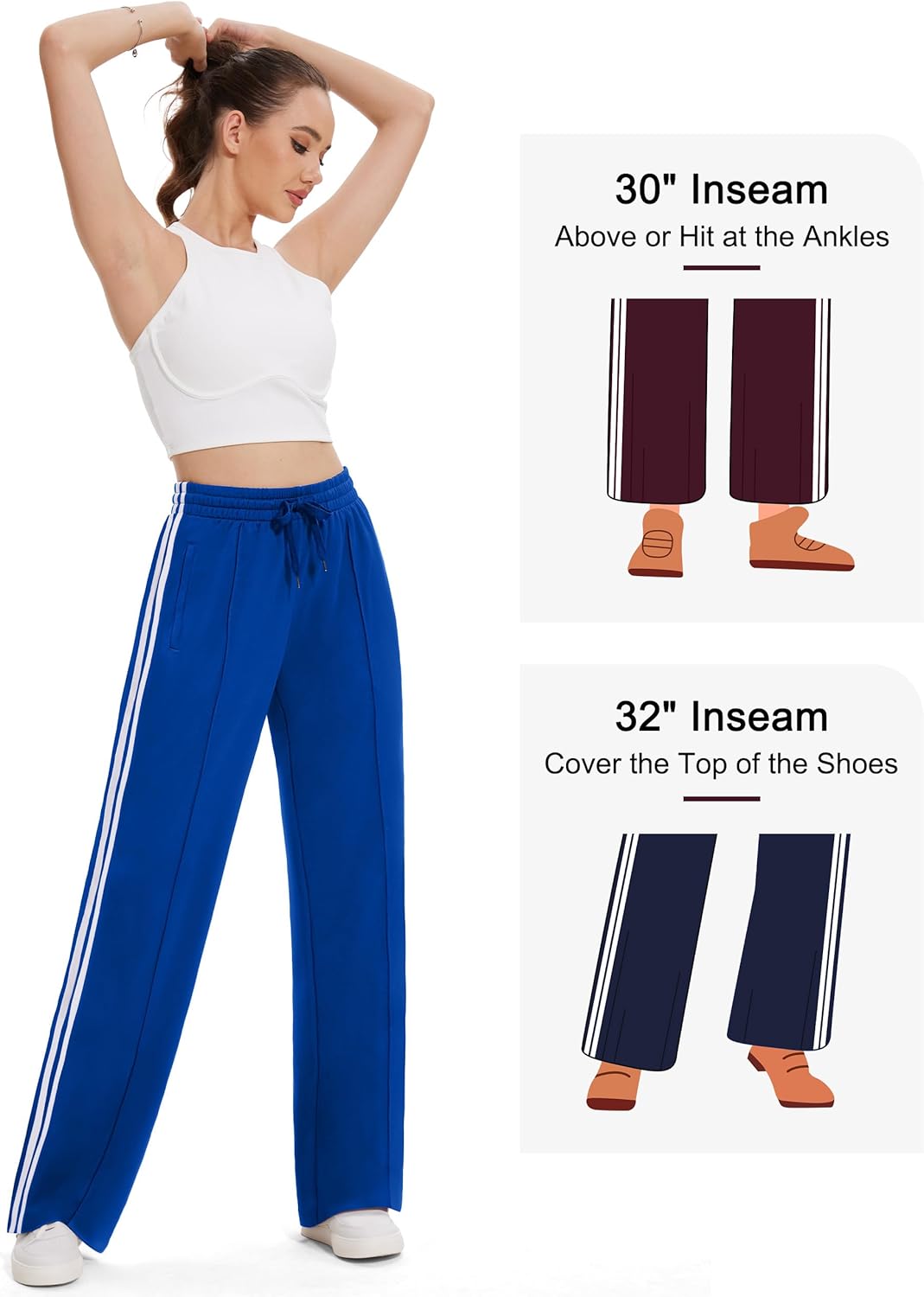 Tapata Women's Track Pants - Loose Straight Leg Jogging Sweatpants for Athletic Comfort | Sizes 28-36