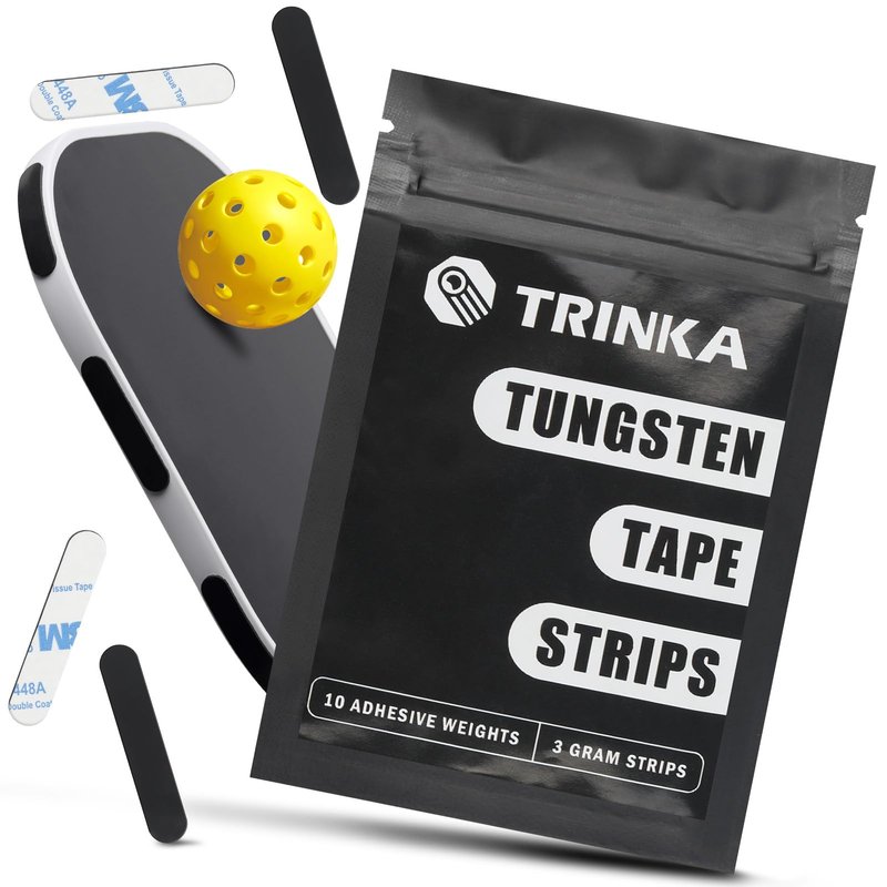TRINKA 10pcs 3g Tungsten Tape Strips for Pickleball Paddle Weights Customization, Non-Toxic Pickleball Lead Tape Alternative with Extra Strength 3M Adhesive