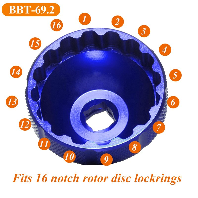 Aongch 16-Notch Bottom Bracket Removal Tool, BBT-69.2 Cassette Freewheel Centerlock Tool-Compatible with Shimano SM-BB51, SM-BB52, BB80, BB5700, XT BB70