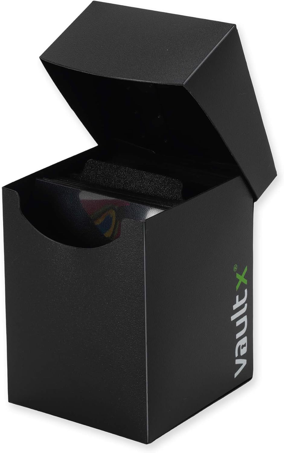 Vault X Trading Card Deck Box - Large Standard Holder for 100+ Sleeved Cards | Includes 150 Black Sleeves