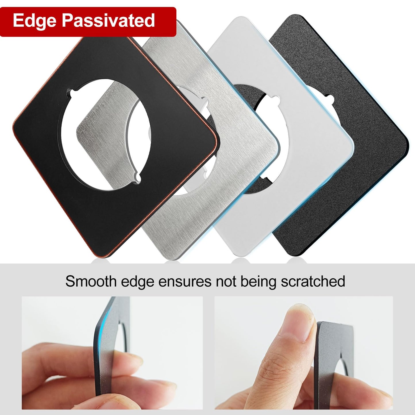 MOSECYOU Door Knob Plates Square Version, Oil Rubbed Bronze, Door Lock Spacer Shim Backplate Reinforcement Plate, Scar Plates for Door Knob/Deadbolt(2pcs)