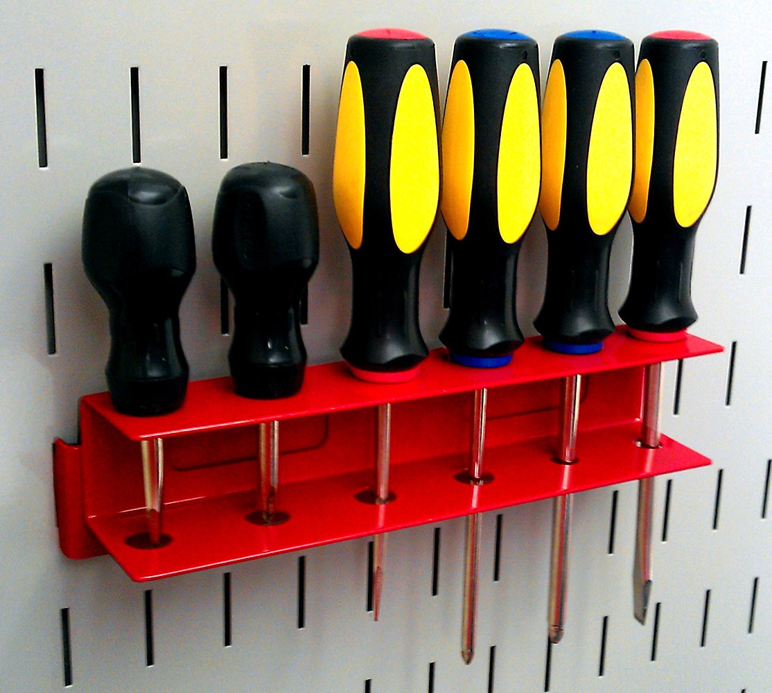 Wall Control KT-400-WRK R Slotted Tool Board Workstation Accessory Kit for Wall Control Pegboard Only, Red