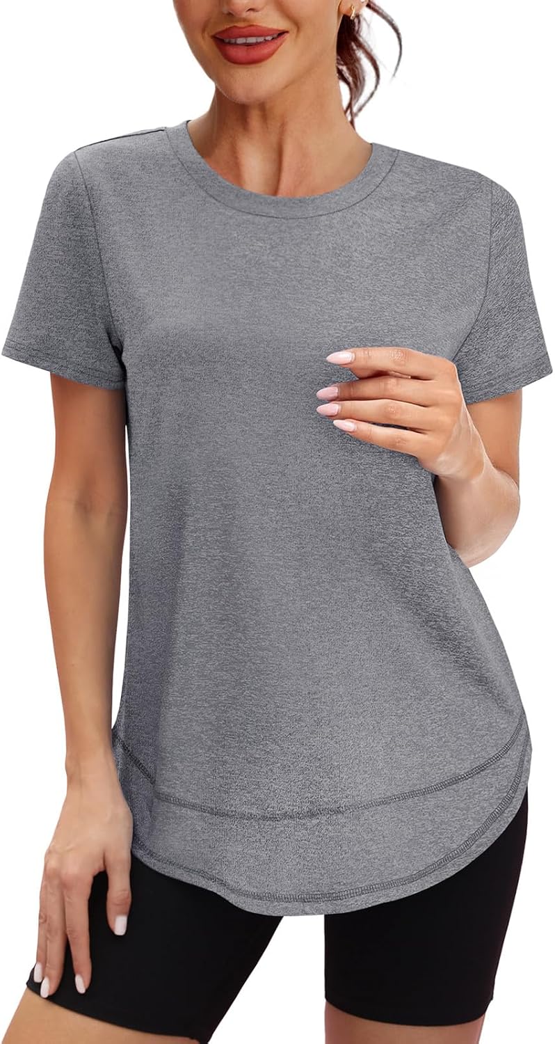 XIEERDUO Women's Workout Tops - Quick Dry Short Sleeve Shirts for Hiking & Running | Sizes S-3XL