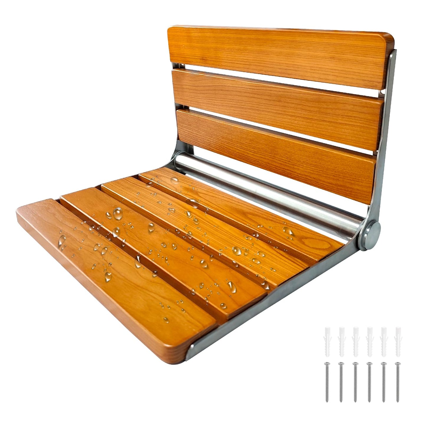 Folding Shower Seat Wall Mounted Shower Bench,Fold Down Shower Seat Wall Mounted Shower Seat,Foldable Shower Bench 316 Stainless Steel Frame 450 lbs,1 Pack