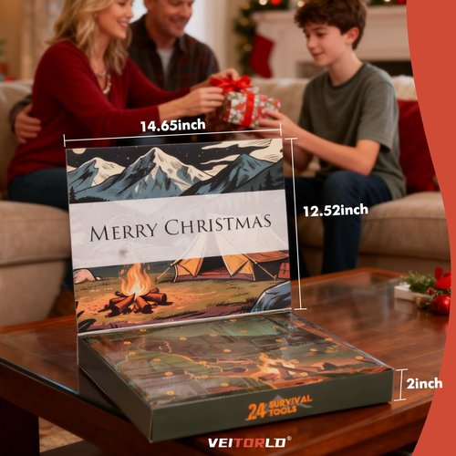 VEITORLD Gifts for Him Men Husband Dad Valentines Day - Survival Gear and Equipment 12 in 1, Survival Kits - Cool Fishing Hunting Camping Anniversary Birthday Gift for Man Teen Boy Boyfriend Women