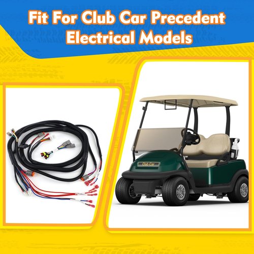 CLUBRALLY Club Car Precedent Wiring Harness Kit with Mcor 2 & 4 Adapter Harness,Fits Club Car Precedent-Gray Controller#1515-5201, Golf Cart Control Wiring Harness OEM#103850301