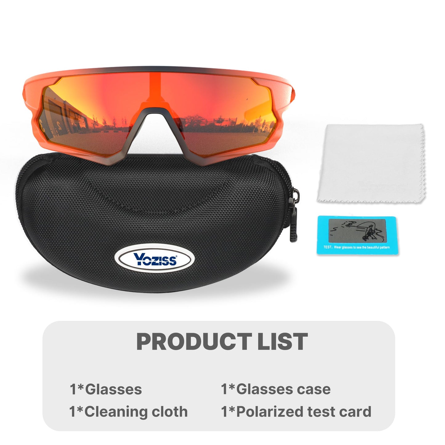 YOZISS Cycling Glasses for Men Women,Polarized Sunglasses UV400 Protection Goggles Wrap Around Sports Sunglasses for Cycling Running Fishing Driving Glof with Case