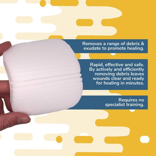 Swift-Prep Wound Debridement Pad - 10cm x 10cm - Pack of 5 - Super Soft - Fibre Free - Highly Absorbent - Non-Adhesive - Foam Dressing