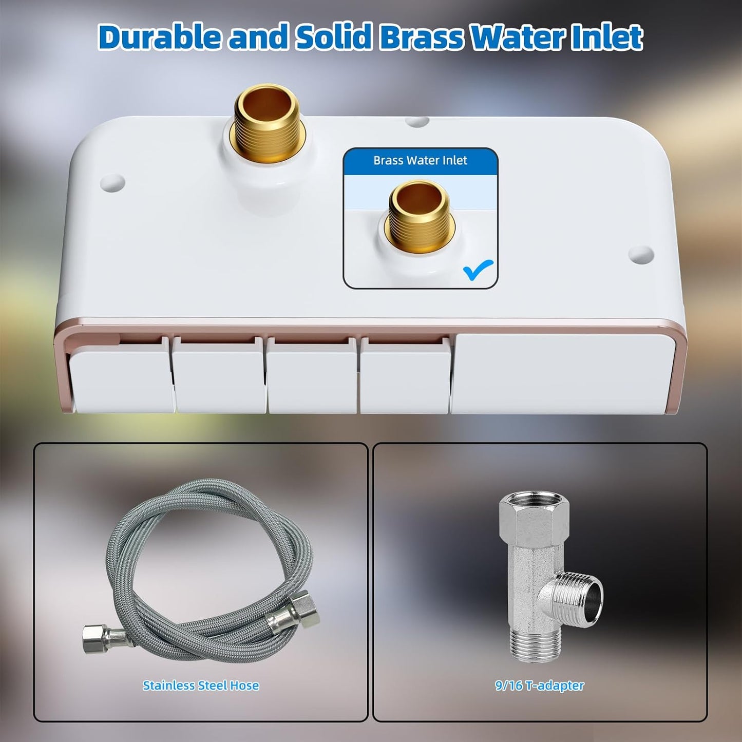 Bidet Attachment for Toilet - Non-Electric Dual Nozzle, Adjustable Water Pressure, Self-Cleaning, White