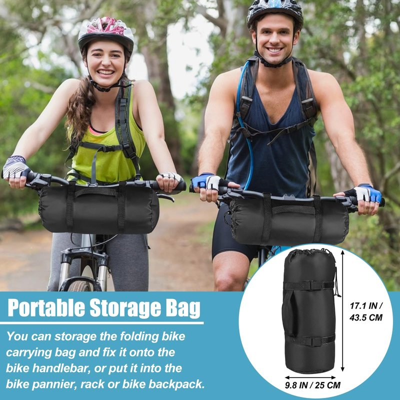 20 Inch Folding Bike Bag,Durable Folding Ebike Bags,Outside Waterproof Bike Bags,Portable Bike Transport Bag with Strong Webbing for Car Train Shipping Air Travel,Bike Accessories with Handlebar Case