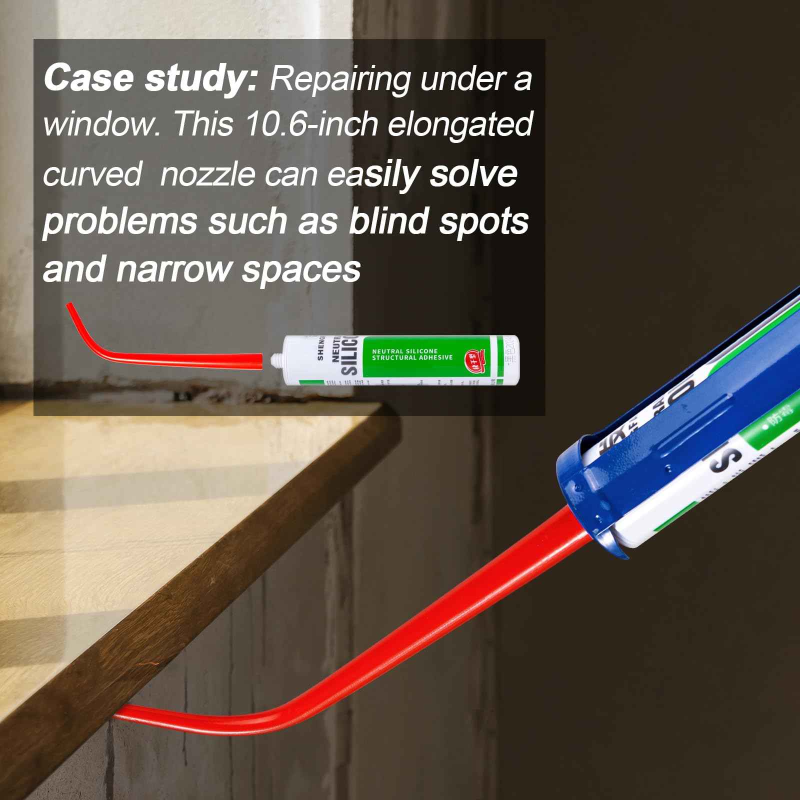 3 PACK Extra Long Caulking Gun Extension,Caulking Tube Extension,Caulk Tube Extension Tip,Caulk gun Extension Nozzle