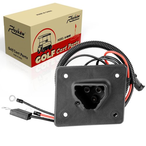 Roykaw Golf Cart Charger Receptacle with Harness Compatible with EZGO TXT RXV 48V Golf Cart Delta-Q Charger Replaces OEM # 602529, 611200, 622417
