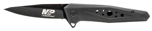 Smith & Wesson M&P 7in High Carbon S.S. Ultra-Glide Folding Knife with 3in Tanto Blade and Rubberized Aluminum Handle for Outdoor Survival, Camping and EDC