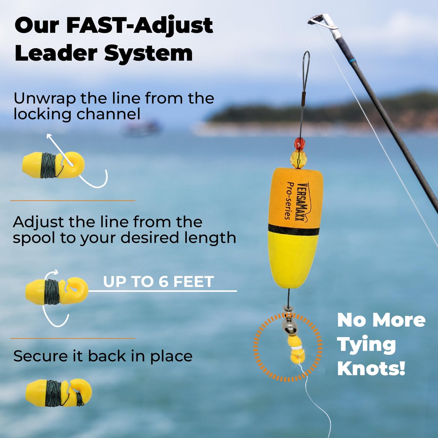 VersaMaxx Bolt/Knocker Pro Series Corks for Saltwater -Premium Patented Popping Cork Floats with Adjustable Leader Depth - Neoprene/Styro Foam Fishing Rigs Bobbers for Live Bait - Set of 3