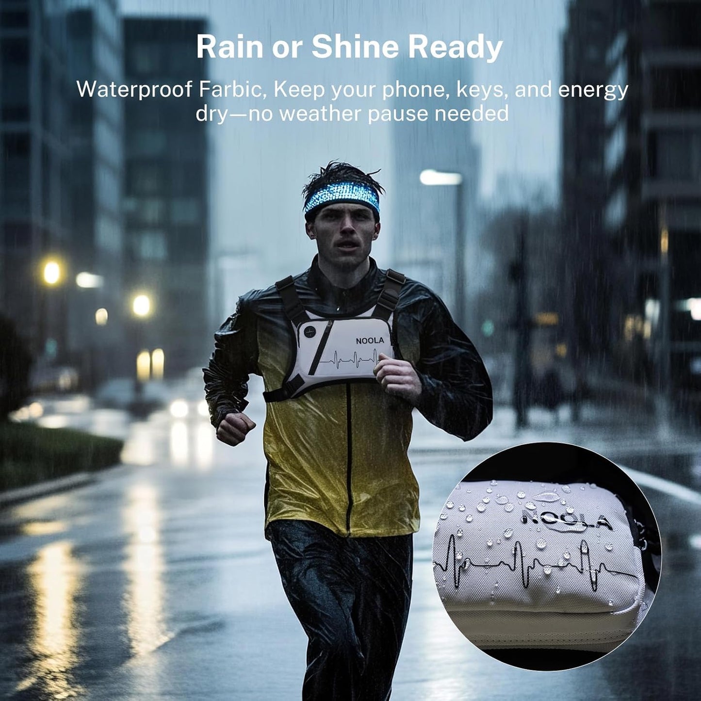 NOOLA Running Chest Pack - Lightweight Reflective Vest for Men & Women | Ideal for Jogging, Cycling, EDC - White