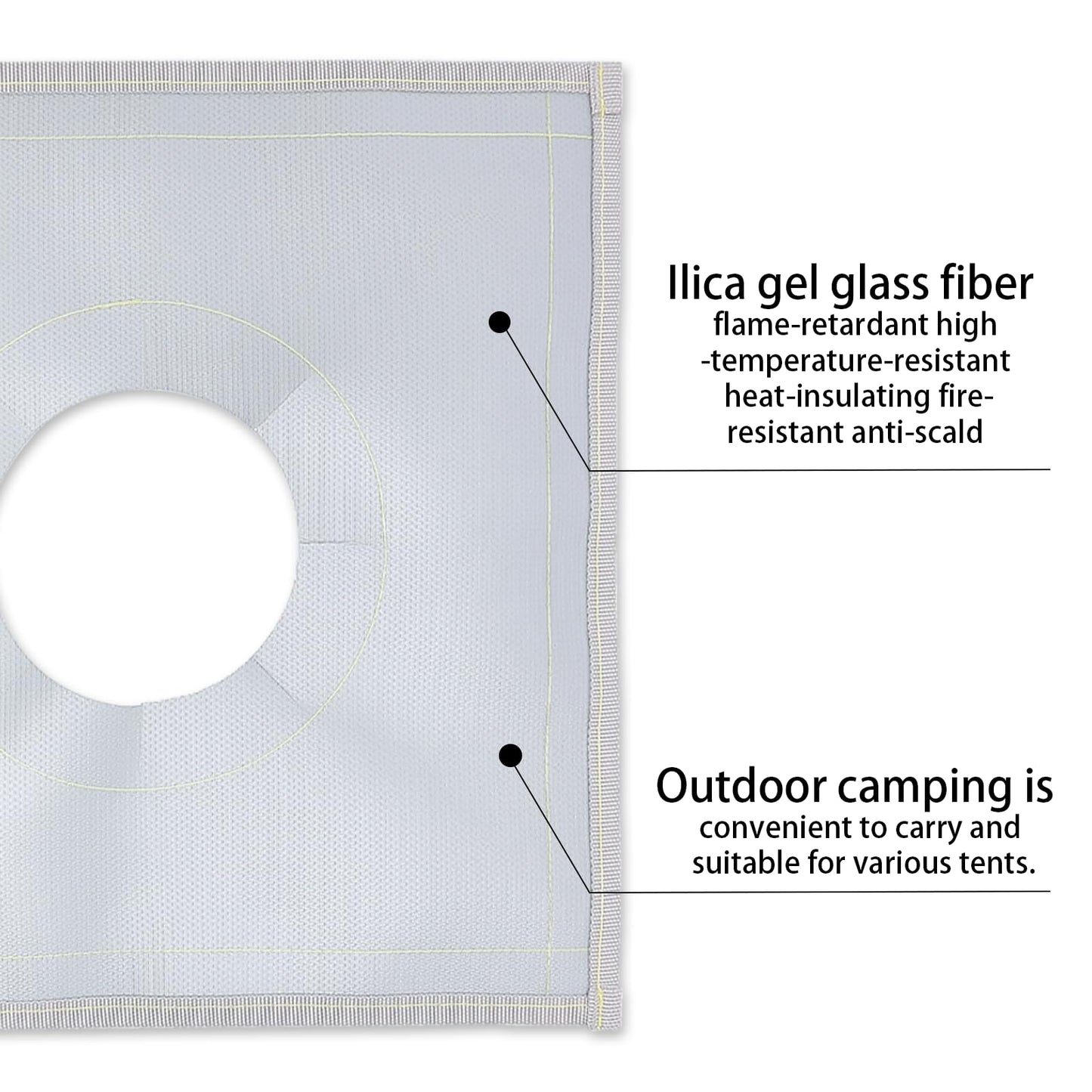 Tent Stove Jack Kit: Flexible Silicone Pipe Boot, Chimney Anti-scald Ring, High Temp Flue Flashing for Bell Tent, Yurt, & Wood Burners (Triple Wall Pipe Compatible, Stove OD 1 3/4"-3 1/4")