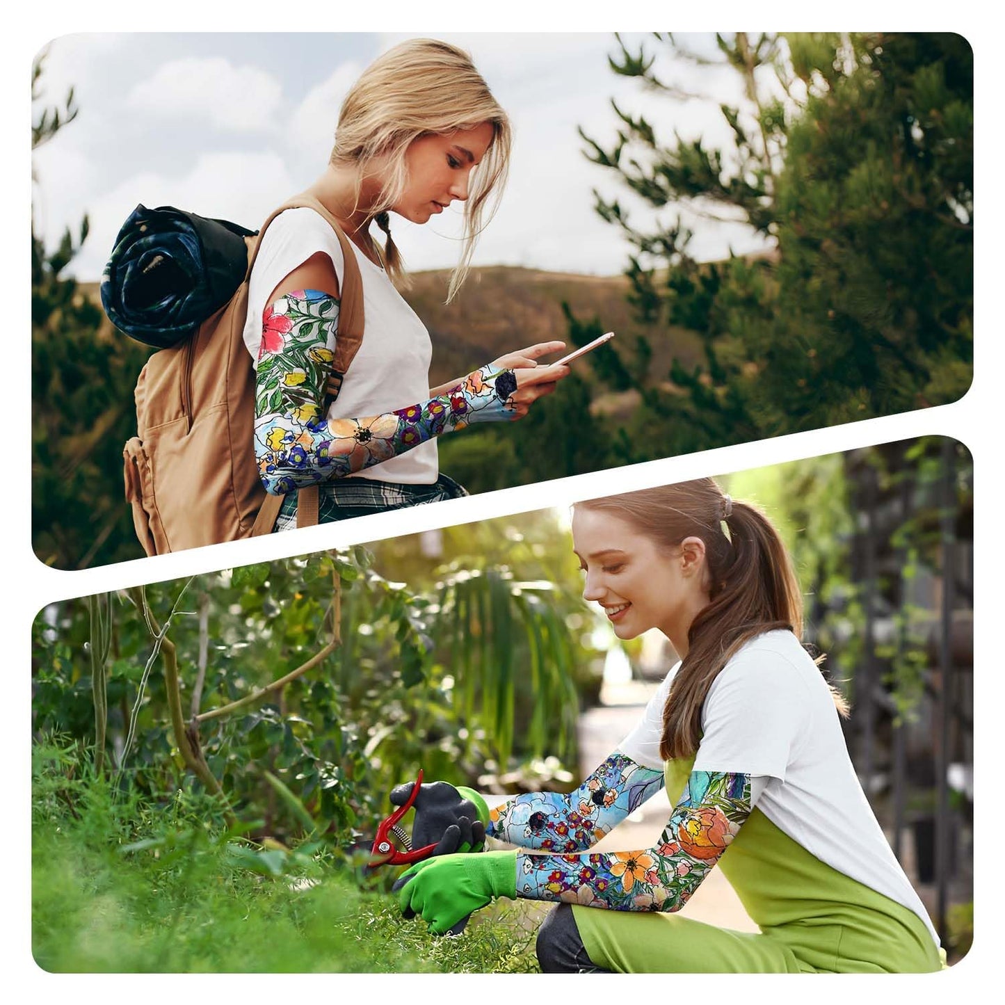 YPHCDO Gardening Sleeves Sun Protection Cooling Arm Sleeves Breathable Anti-Scratch Protective Sleeves for Women Men