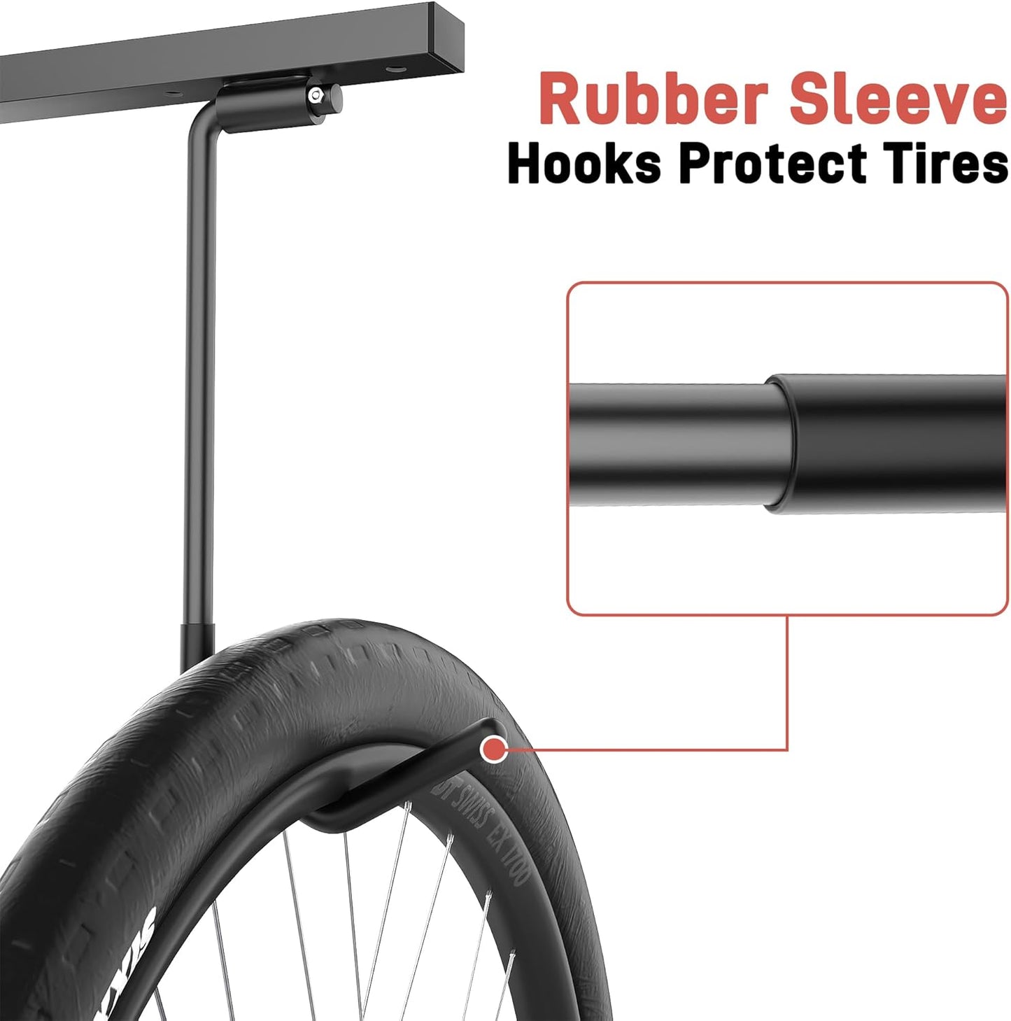 Ultrawall Ceiling Bike Rack - Indoor Bike Storage Hanger for 2 Bikes Horizontally | 4 Bikes Vertically, 25 Inch
