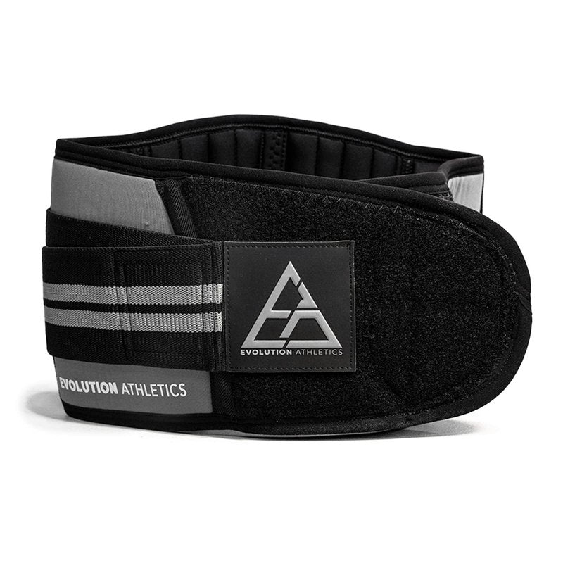 Evolution Athletics Weight Lifting Sport Belt for Strength Training, Powerlifting, or Deadlift, Features Thick Flexible Comfortable Neoprene, Reinforced Back, Adjustable Side Straps, 5XL, Gray
