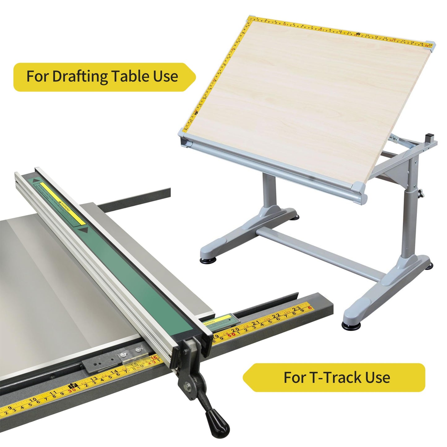 2Pcs Steel Self-Adhesive Measuring Tape, Imperial & Metric Tape Measure Sticker Ruler, Left to Right and Right to Left Stick on Tape Measure for Workbench, Woodworking, Saw & Drafting, 310cm/122Inch