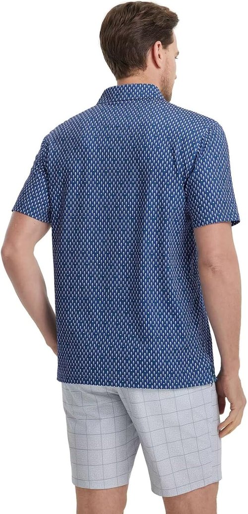 M MAELREG Men's Golf Shirt - Short Sleeve Dry Fit Polo with Moisture-Wicking Performance Patterns