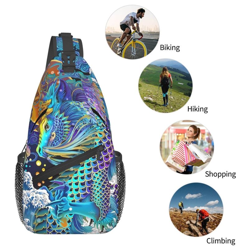 ZFPKWJY Cool Dragon Sling Bag Crossbody Travel Hiking Chest Backpack Shoulder Daypack for Men Women