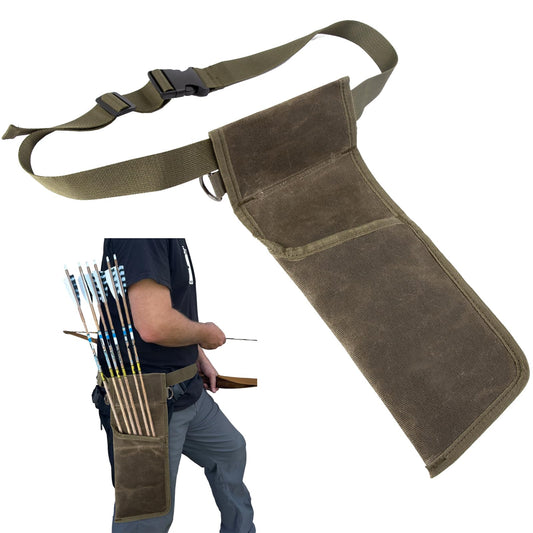 SF4 Hip Quiver for Arrows,Beginner Right Handed Quiver Arrow Holder,Canvas Quiver Arrow,Waist Archery Quiver with Adjustable Belt Strap for Target Shooting,Archer Accessories(Only Bag) (Army Green)