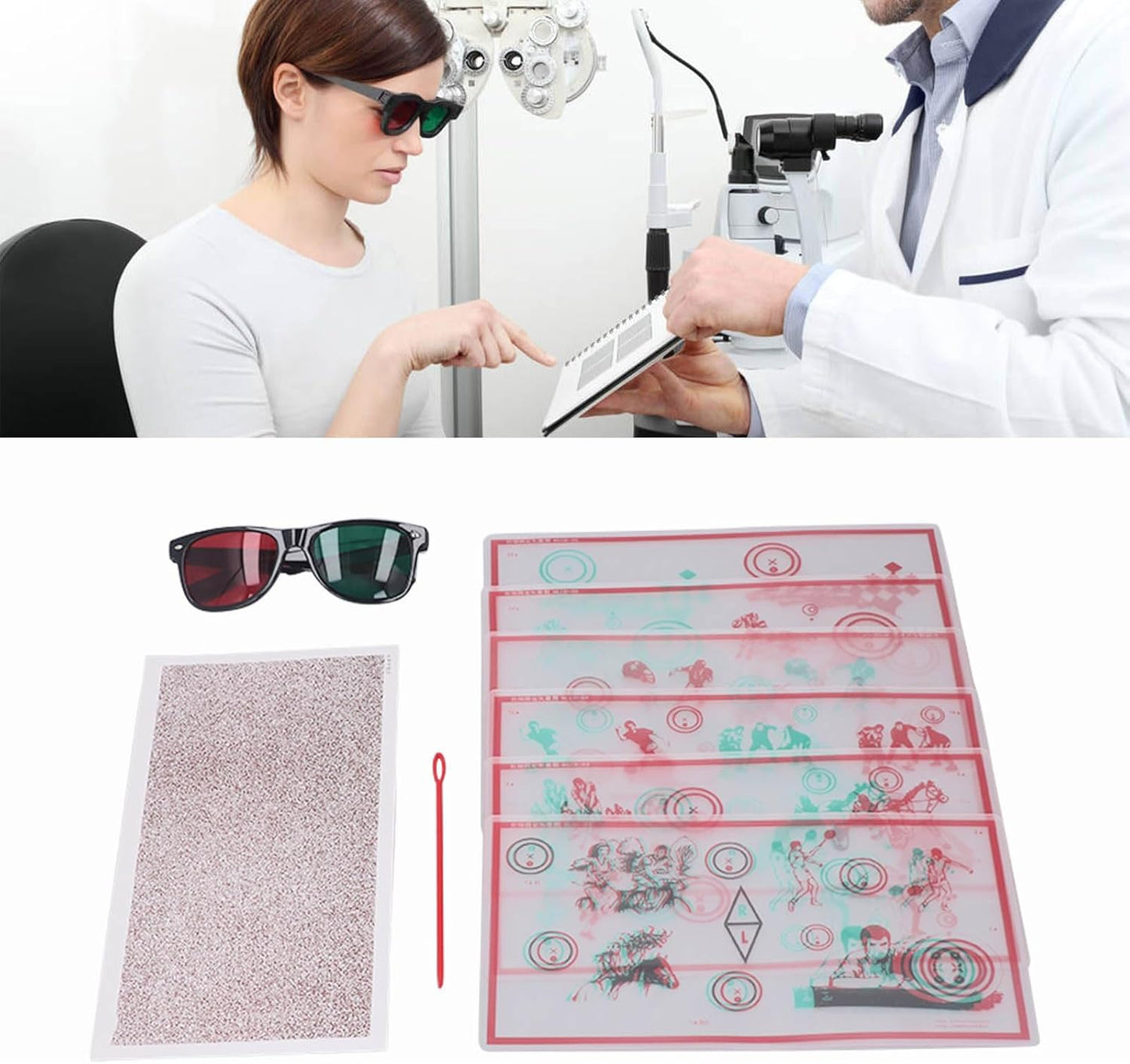 Regine Switzerland Vectograms for Eye Training - Improve Stereopsis & Convergence Insufficiency | Red & Green Design